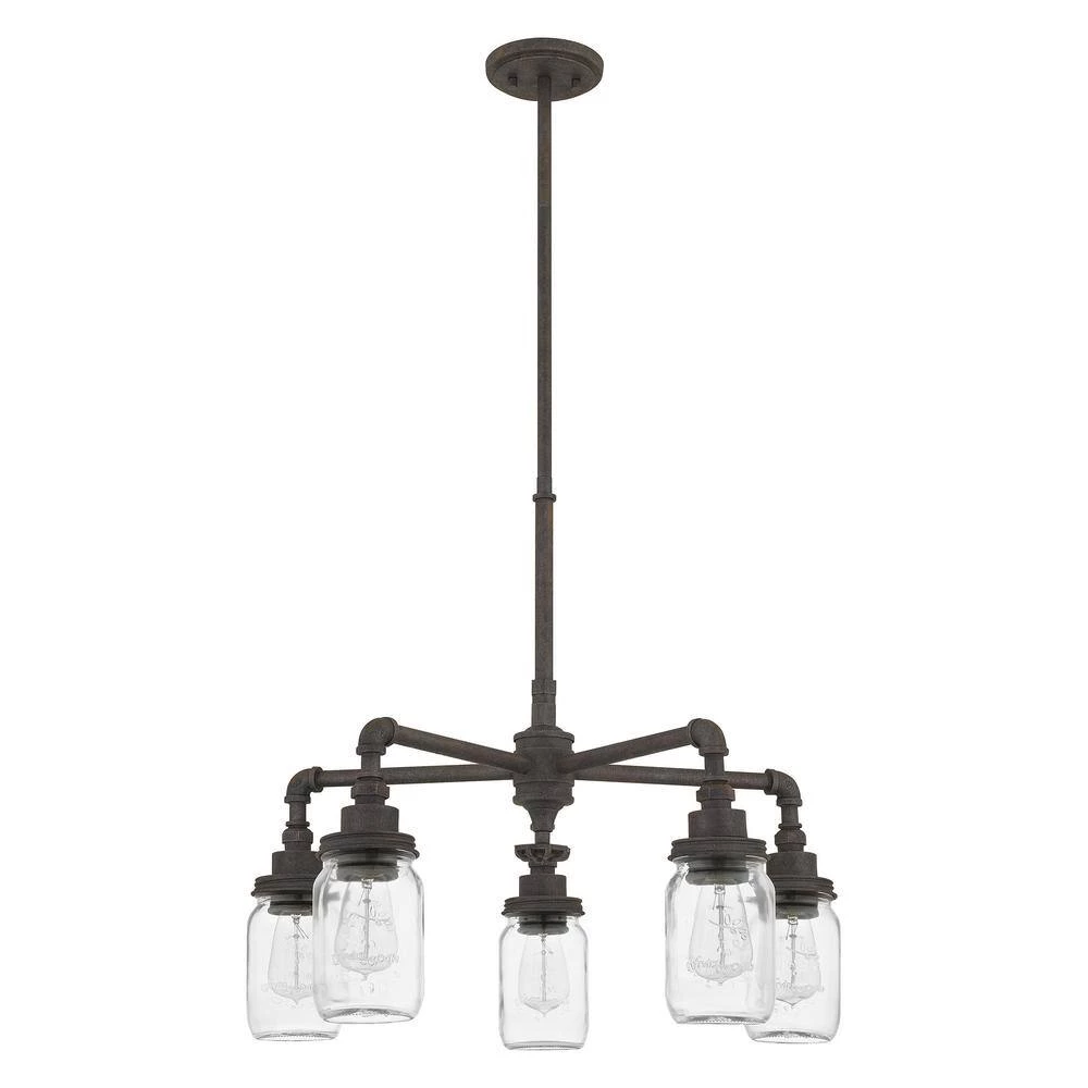 Squire 5-Light Rustic Black Outdoor Chandelier by Quoizel 6 Squire 5-Light Rustic Black Outdoor Chandelier by Quoizel - Image 4