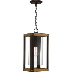 Marion Square 1-Light Black Outdoor Pendant Light by Quoizel