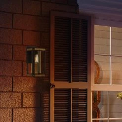 Marion Square 1-Light Black Outdoor Wall Lantern Sconce by Quoizel -Quoizel Sales rustic black quoizel outdoor sconces msq8407rk e1 1000