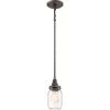 Squire 1-Light Rustic Black Mini Pendant by Quoizel -Quoizel Sales rustic black quoizel pendant lights sqr1504rk 64 1000
