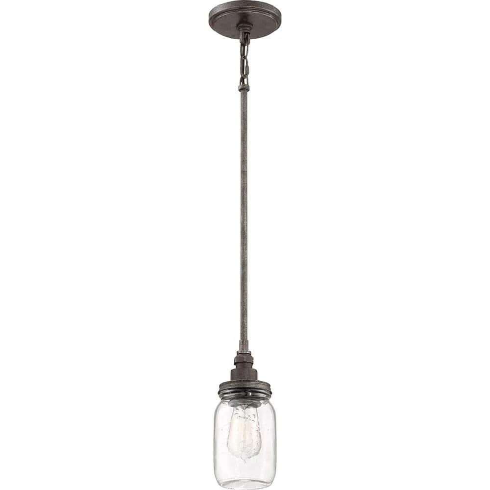 Squire 1-Light Rustic Black Mini Pendant by Quoizel 5 Squire 1-Light Rustic Black Mini Pendant by Quoizel - Image 3