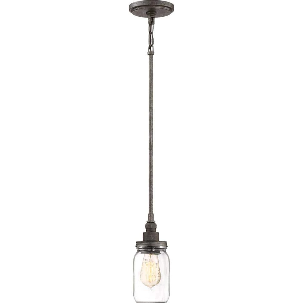 Squire 1-Light Rustic Black Mini Pendant by Quoizel 4 Squire 1-Light Rustic Black Mini Pendant by Quoizel - Image 2
