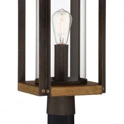 Marion Square 1-Light Rustic Black Outdoor Post Lantern by Quoizel -Quoizel Sales rustic black quoizel post light sets msq9009rk 40 1000