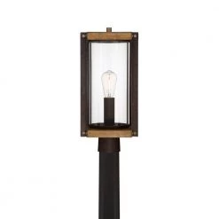 Marion Square 1-Light Rustic Black Outdoor Post Lantern by Quoizel -Quoizel Sales rustic black quoizel post light sets msq9009rk 4f 1000
