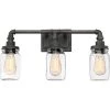 Squire 3-Light Rustic Black Vanity Light by Quoizel -Quoizel Sales rustic black quoizel vanity lighting sqr8603rk 64 1000