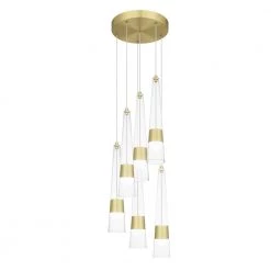 Zia 13 in. Satin Gold LED Pendant by Quoizel 15 Zia 13 in. Satin Gold LED Pendant by Quoizel -Quoizel Sales satin gold quoizel chandeliers pczia2813sd 1f 1000