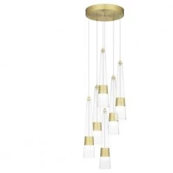 Zia 13 in. Satin Gold LED Pendant by Quoizel 14 Zia 13 in. Satin Gold LED Pendant by Quoizel -Quoizel Sales satin gold quoizel chandeliers pczia2813sd 4f 1000