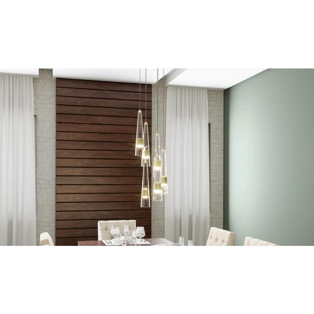 Zia 13 in. Satin Gold LED Pendant by Quoizel 4 Zia 13 in. Satin Gold LED Pendant by Quoizel - Image 2