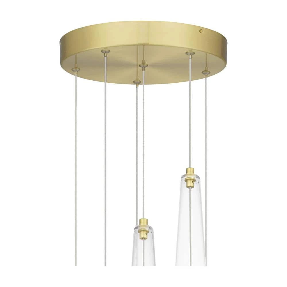 Zia 13 in. Satin Gold LED Pendant by Quoizel 9 Zia 13 in. Satin Gold LED Pendant by Quoizel - Image 7