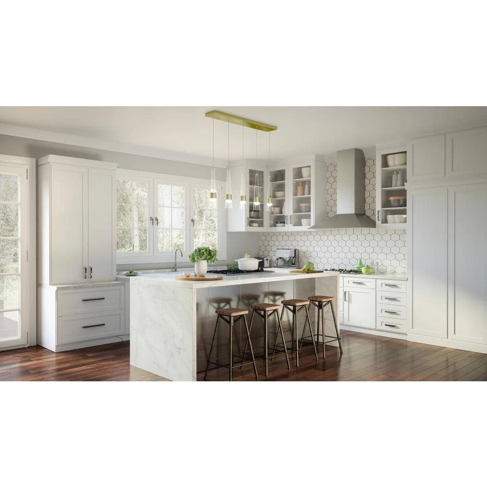 Zia Integrated LED Satin Gold Chandelier with Clear Glass by Quoizel 10 Zia Integrated LED Satin Gold Chandelier with Clear Glass by Quoizel - Image 8