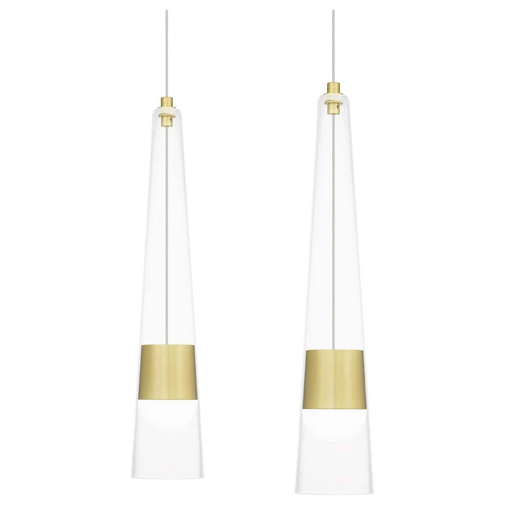 Zia Integrated LED Satin Gold Chandelier with Clear Glass by Quoizel 8 Zia Integrated LED Satin Gold Chandelier with Clear Glass by Quoizel - Image 6