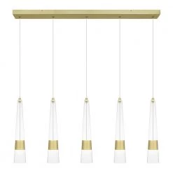 Zia Integrated LED Satin Gold Chandelier with Clear Glass by Quoizel 13 Zia Integrated LED Satin Gold Chandelier with Clear Glass by Quoizel -Quoizel Sales satin gold quoizel chandeliers pczia539sd 4f 1000