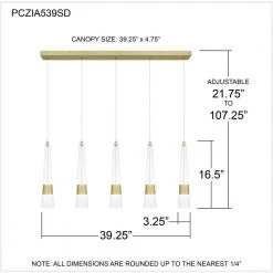 Zia Integrated LED Satin Gold Chandelier with Clear Glass by Quoizel 16 Zia Integrated LED Satin Gold Chandelier with Clear Glass by Quoizel -Quoizel Sales satin gold quoizel chandeliers pczia539sd fa 1000