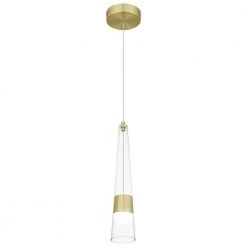 Zia Integrated LED Satin Gold Mini Pendant by Quoizel -Quoizel Sales satin gold quoizel pendant lights pczia1503sd 1f 1000