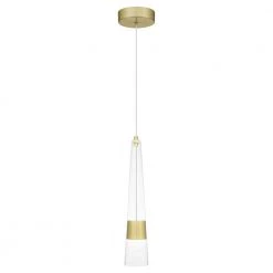Zia Integrated LED Satin Gold Mini Pendant by Quoizel