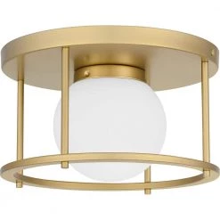 Morehouse 10 in. 1-Light Soft Gold Flush Mount by Quoizel -Quoizel Sales soft gold quoizel flush mount lights qfl5586sgd 4f 1000