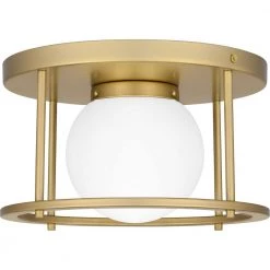 Morehouse 10 in. 1-Light Soft Gold Flush Mount by Quoizel -Quoizel Sales soft gold quoizel flush mount lights qfl5586sgd c3 1000