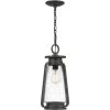 Sutton 8.5 in. 1-Light Speckled Black Outdoor Pendant-Light with Clear Seeded Glass by Quoizel -Quoizel Sales speckled black quoizel outdoor pendant lights sut1909spb 64 1000