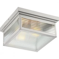 Gardner 1-Light Stainless Steel Outdoor Flush Mount by Quoizel -Quoizel Sales stainless steel quoizel outdoor flush mount lights gar1612ss 1f 1000