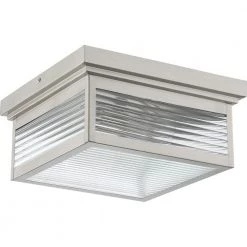 Gardner 1-Light Stainless Steel Outdoor Flush Mount by Quoizel -Quoizel Sales stainless steel quoizel outdoor flush mount lights gar1612ss c3 1000