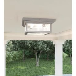 Gardner 1-Light Stainless Steel Outdoor Flush Mount by Quoizel -Quoizel Sales stainless steel quoizel outdoor flush mount lights gar1612ss fa 1000