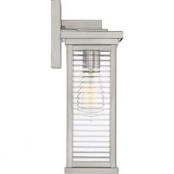 Gardner 1-Light Stainless Steel Outdoor Wall Lantern Sconce by Quoizel -Quoizel Sales stainless steel quoizel outdoor sconces gar8407ss 1f 1000