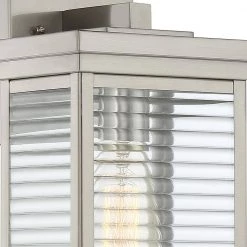 Gardner 1-Light Stainless Steel Outdoor Wall Lantern Sconce by Quoizel -Quoizel Sales stainless steel quoizel outdoor sconces gar8407ss 40 1000