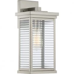 Gardner 1-Light Stainless Steel Outdoor Wall Lantern Sconce by Quoizel