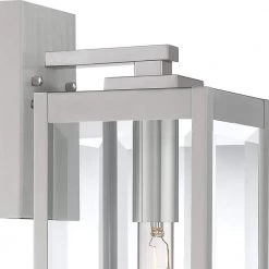 Westover 1-Light Stainless Steel Outdoor Wall Lantern Sconce by Quoizel -Quoizel Sales stainless steel quoizel outdoor sconces wvr8406ss 40 1000