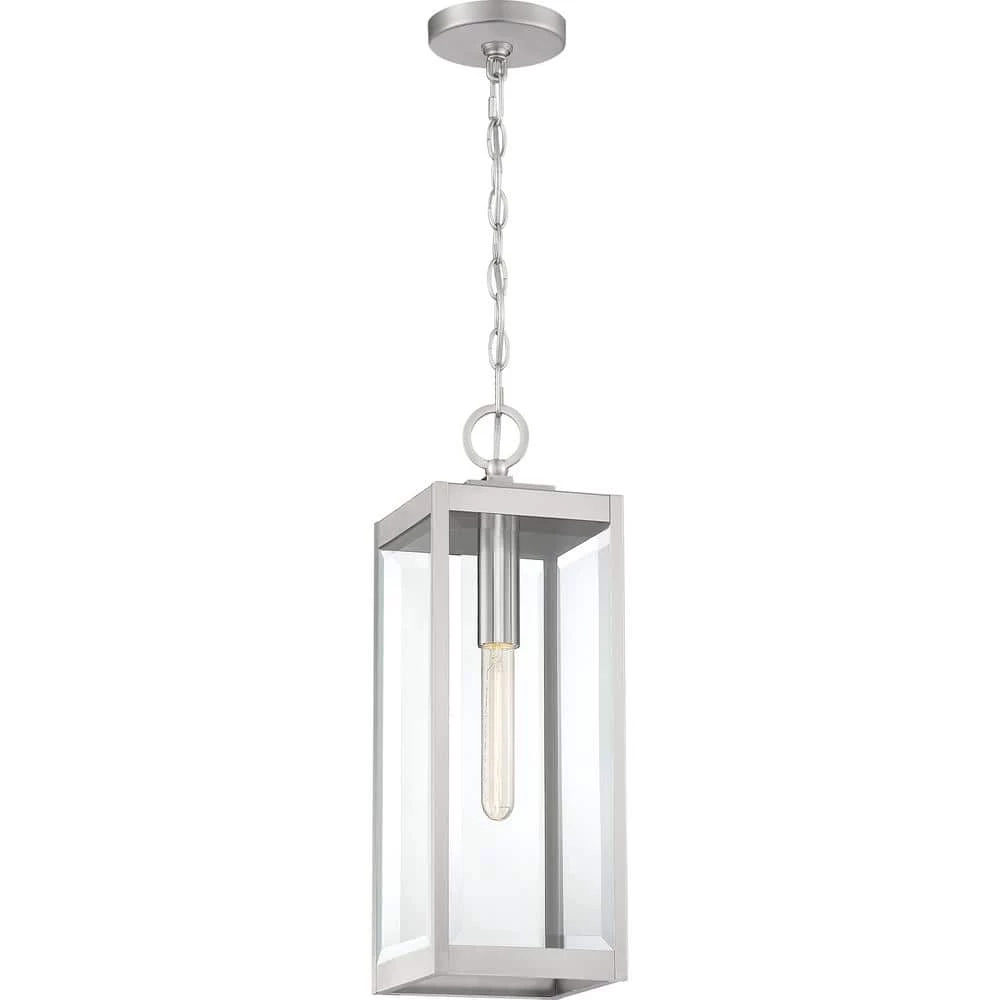 Westover 1-Light Stainless Steel Chandelier with Clear Beveled Glass by Quoizel 7 Westover 1-Light Stainless Steel Chandelier with Clear Beveled Glass by Quoizel - Image 5