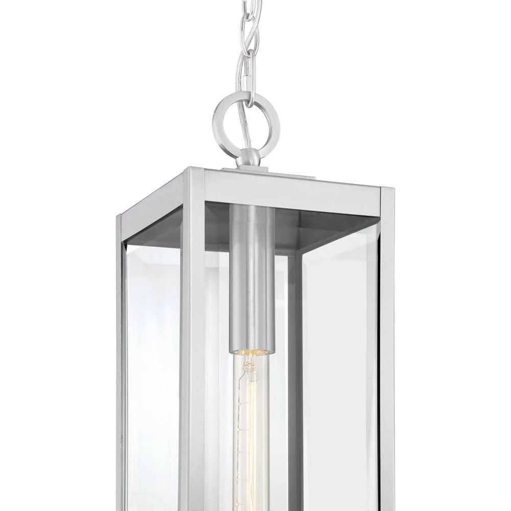 Westover 1-Light Stainless Steel Chandelier with Clear Beveled Glass by Quoizel 8 Westover 1-Light Stainless Steel Chandelier with Clear Beveled Glass by Quoizel - Image 6
