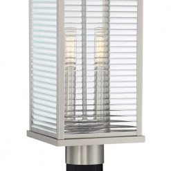Gardner 1-Light Stainless Steel Outdoor Post Lantern by Quoizel -Quoizel Sales stainless steel quoizel post light sets gar9008ss 40 1000