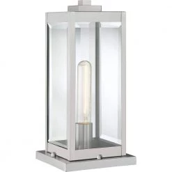 Westover 1-Light Stainless Steel Outdoor Post Lantern by Quoizel