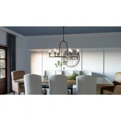 Antonin 6-Light Statuary Bronze Island Light with Clear Seeded Glass by Quoizel -Quoizel Sales statuary bronze quoizel chandeliers ant636su 31 1000