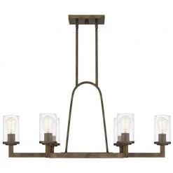Antonin 6-Light Statuary Bronze Island Light with Clear Seeded Glass by Quoizel -Quoizel Sales statuary bronze quoizel chandeliers ant636su 4f 1000