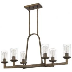 Antonin 6-Light Statuary Bronze Island Light with Clear Seeded Glass by Quoizel -Quoizel Sales statuary bronze quoizel chandeliers ant636su c3 1000