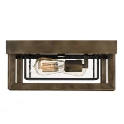 Infinger 2-Light Semi-Flush Mount with Clear Seeded Glass by Quoizel -Quoizel Sales statuary bronze quoizel flush mount lights inf1613su 4f 1000