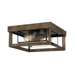 Infinger 2-Light Semi-Flush Mount with Clear Seeded Glass by Quoizel