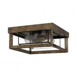 Infinger 2-Light Semi-Flush Mount with Clear Seeded Glass by Quoizel -Quoizel Sales statuary bronze quoizel flush mount lights inf1613su c3 1000
