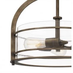 Toscana 15.5 in. 3-Light Statuary Bronze Semi-Flush Mount with Clear Glass by Quoizel -Quoizel Sales statuary bronze quoizel flush mount lights tos1715su 44 1000