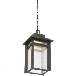 Beacon 1-Light Black LED Outdoor Pendant Light by Quoizel -Quoizel Sales stone black quoizel outdoor pendant lights bec1909sbk 44 1000