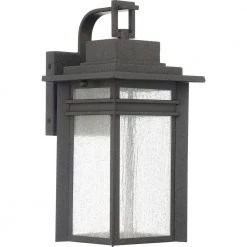 Beacon 1-Light Black Outdoor LED Wall Lantern Sconce by Quoizel -Quoizel Sales stone black quoizel outdoor sconces bec8408sbk c3 1000