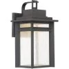 Beacon 1-Light Black Outdoor LED Wall Lantern Sconce by Quoizel -Quoizel Sales stone black quoizel outdoor sconces bec8409sbk 64 1000