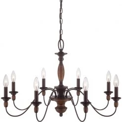Holbrook 8-Light Tuscan Brown Candle-Style Chandelier by Quoizel -Quoizel Sales tuscan brown quoizel chandeliers hk5008tc 1f 1000