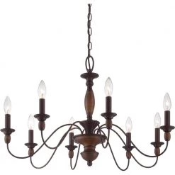 Holbrook 8-Light Tuscan Brown Candle-Style Chandelier by Quoizel -Quoizel Sales tuscan brown quoizel chandeliers hk5008tc 4f 1000