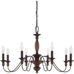 Holbrook 8-Light Tuscan Brown Candle-Style Chandelier by Quoizel -Quoizel Sales tuscan brown quoizel chandeliers hk5008tc c3 1000