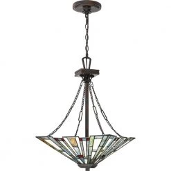 Maybeck 3-Light Valiant Bronze Pendant by Quoizel