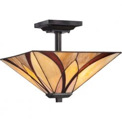 Asheville 2-Light Valiant Bronze Semi-Flush Mount by Quoizel -Quoizel Sales valiant bronze quoizel flush mount lights tfas1714va 4f 1000
