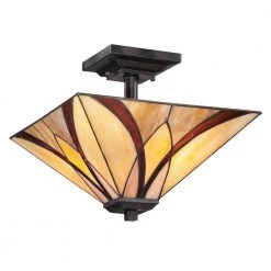 Asheville 2-Light Valiant Bronze Semi-Flush Mount by Quoizel