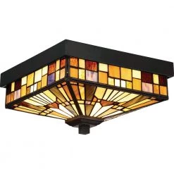 Inglenook 11 in. 2-Light Valiant Bronze Flush Mount by Quoizel